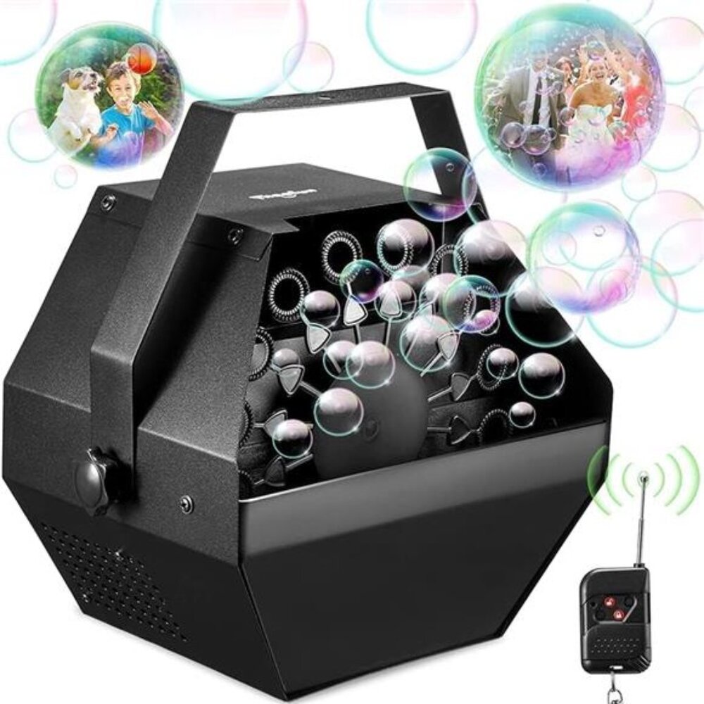 Bubble Machine: Remote Control 750ML Metal Bubble Blower Machine